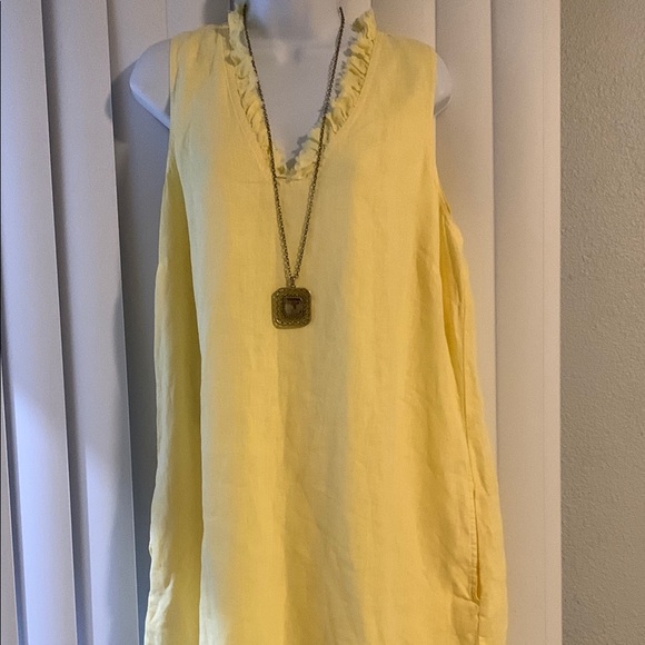 Tommy Bahama Yellow Sleeveless Midi Summer Dress - Picture 2 of 10